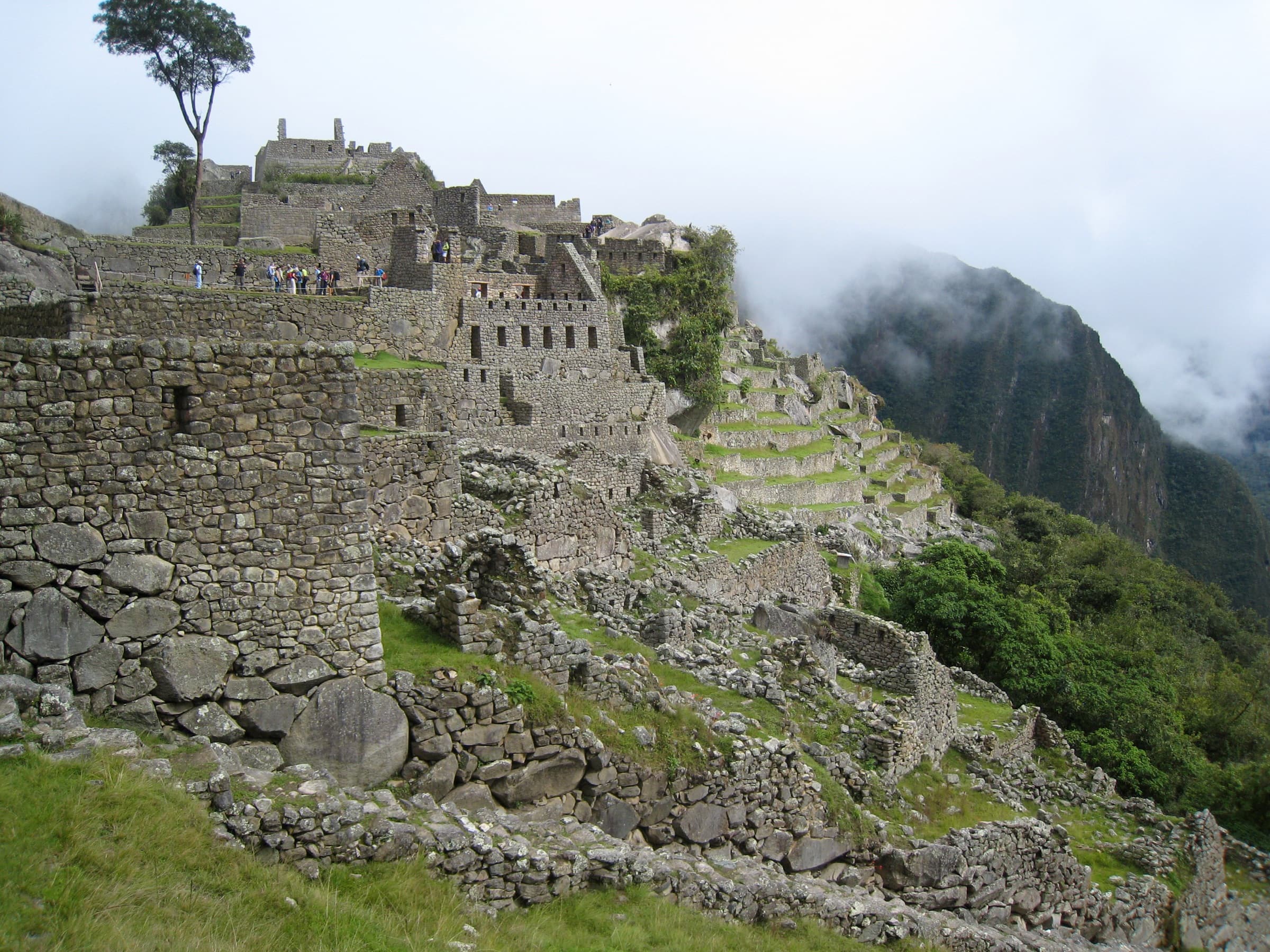 Machu Picchu ruins in the mist